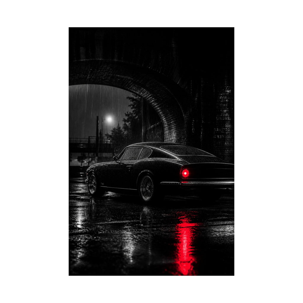 Red Tail Night - Classic Car Wall Art | Matte Poster