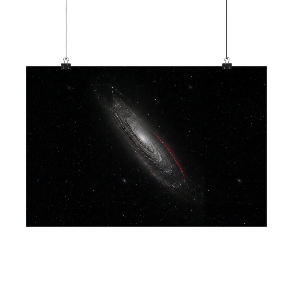 Crimson Orbit - Space Wall Art | Matte Poster (Landscape)