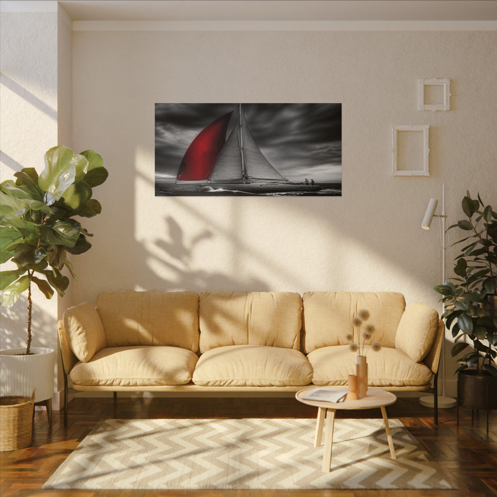 Red Sail - Large Wall Art for Bedroom | Canvas (Panoramic)
