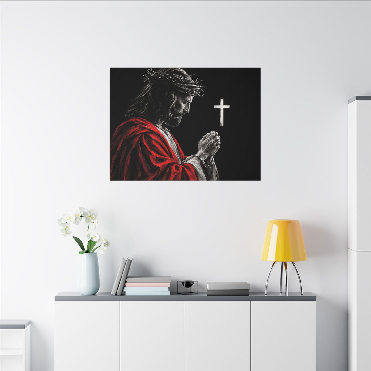 Praying Jesus - Christian Wall Art | Canvas (Landscape)