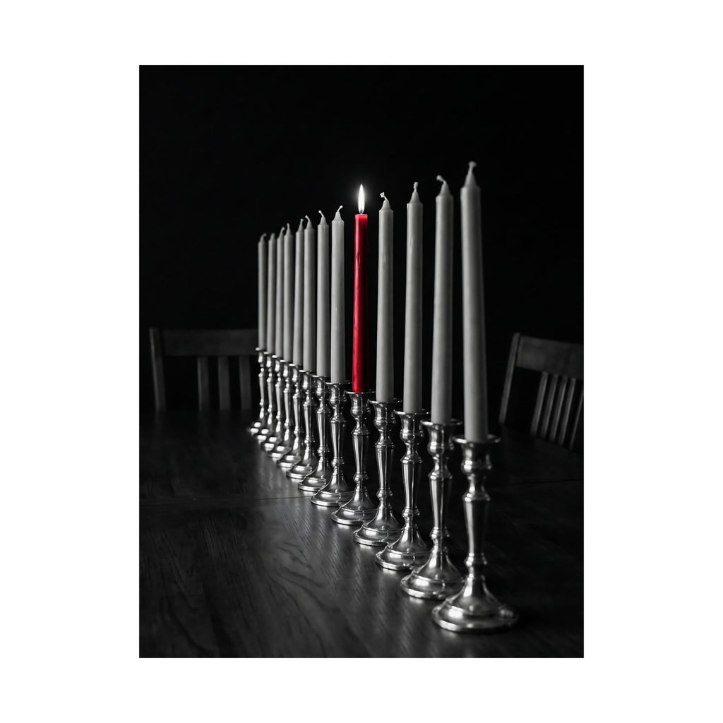 One Candle Lit - Dining Room Wall Art | Matte Poster