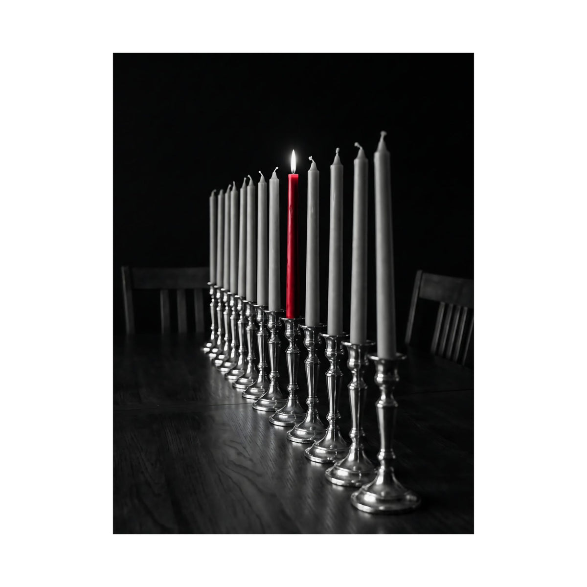 One Candle Lit - Dining Room Wall Art | Matte Poster