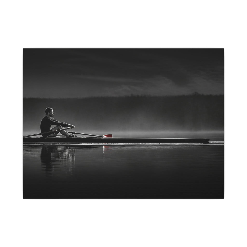 No One Rows for You - Black and White Bedroom Wall Art | Canvas (Landscape)