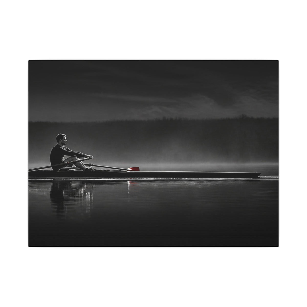 No One Rows for You - Black and White Bedroom Wall Art | Canvas (Landscape)