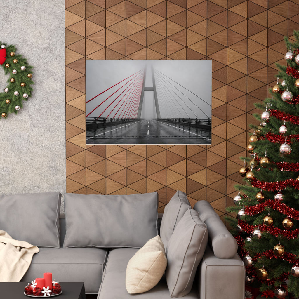 Span in Fog - Red Wall Decor | Matte Poster (Landscape)