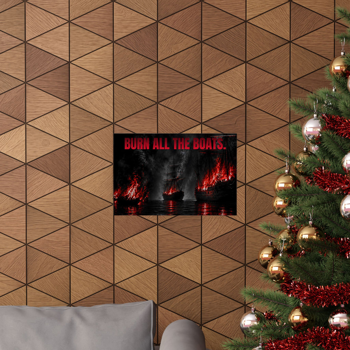 Burn All the Boats - Nautical Wall Art | Matte Poster (Landscape)