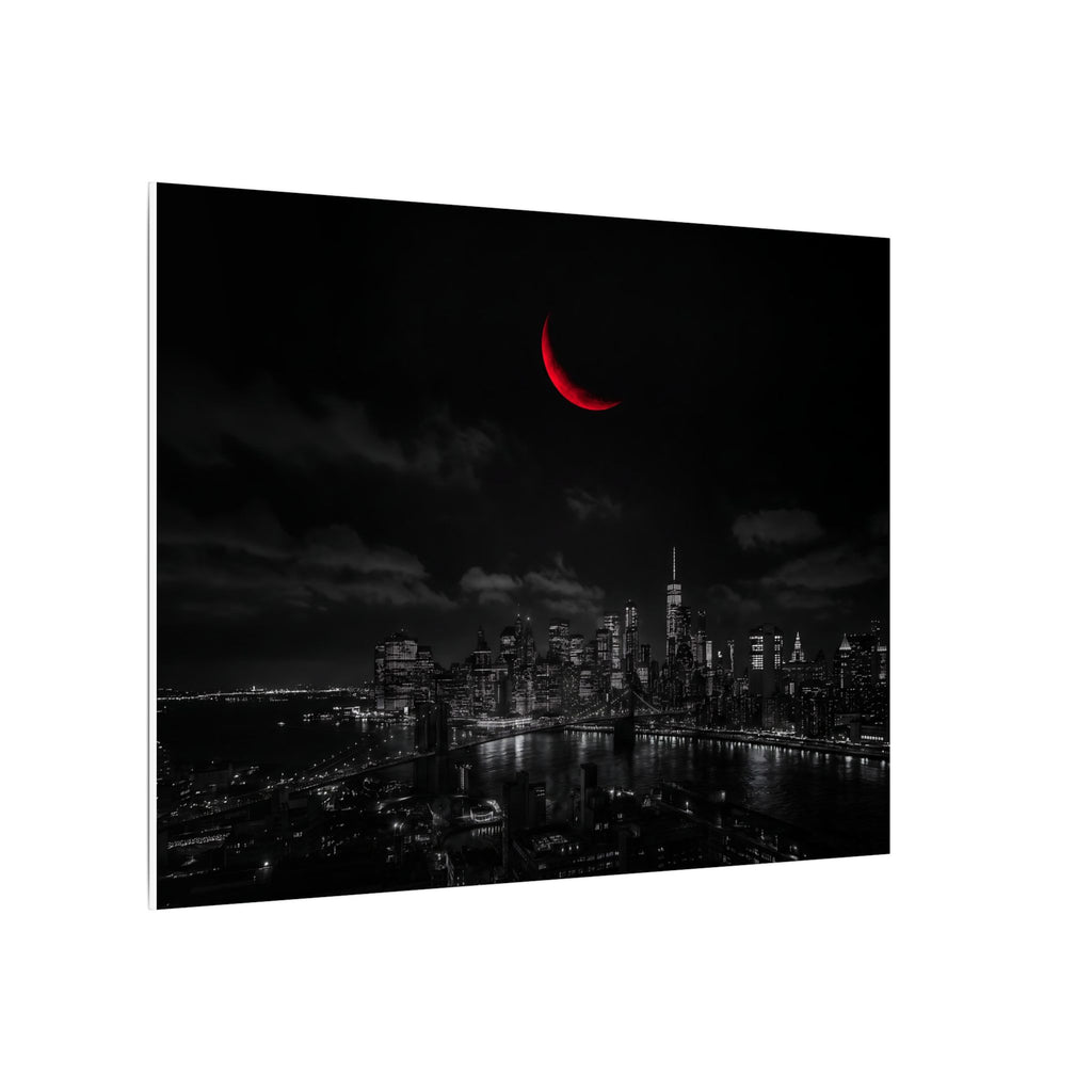 Red Crescent - Red Wall Decor | Canvas (Landscape)