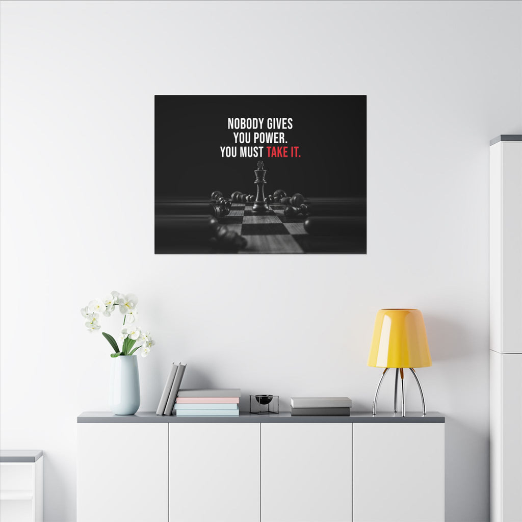 Nobody Gives You Power - Chess Wall Art | Canvas (Landscape)