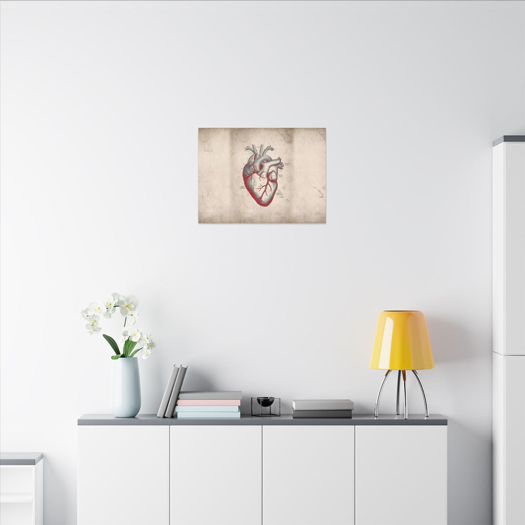 The Anatomical Heart - Wall Art For Doctor Office | Canvas (Landscape)