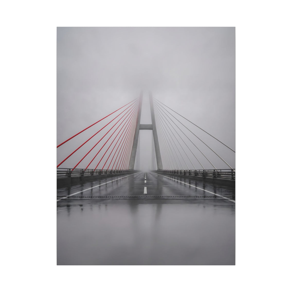 Span in Fog - Red Wall Decor | Canvas