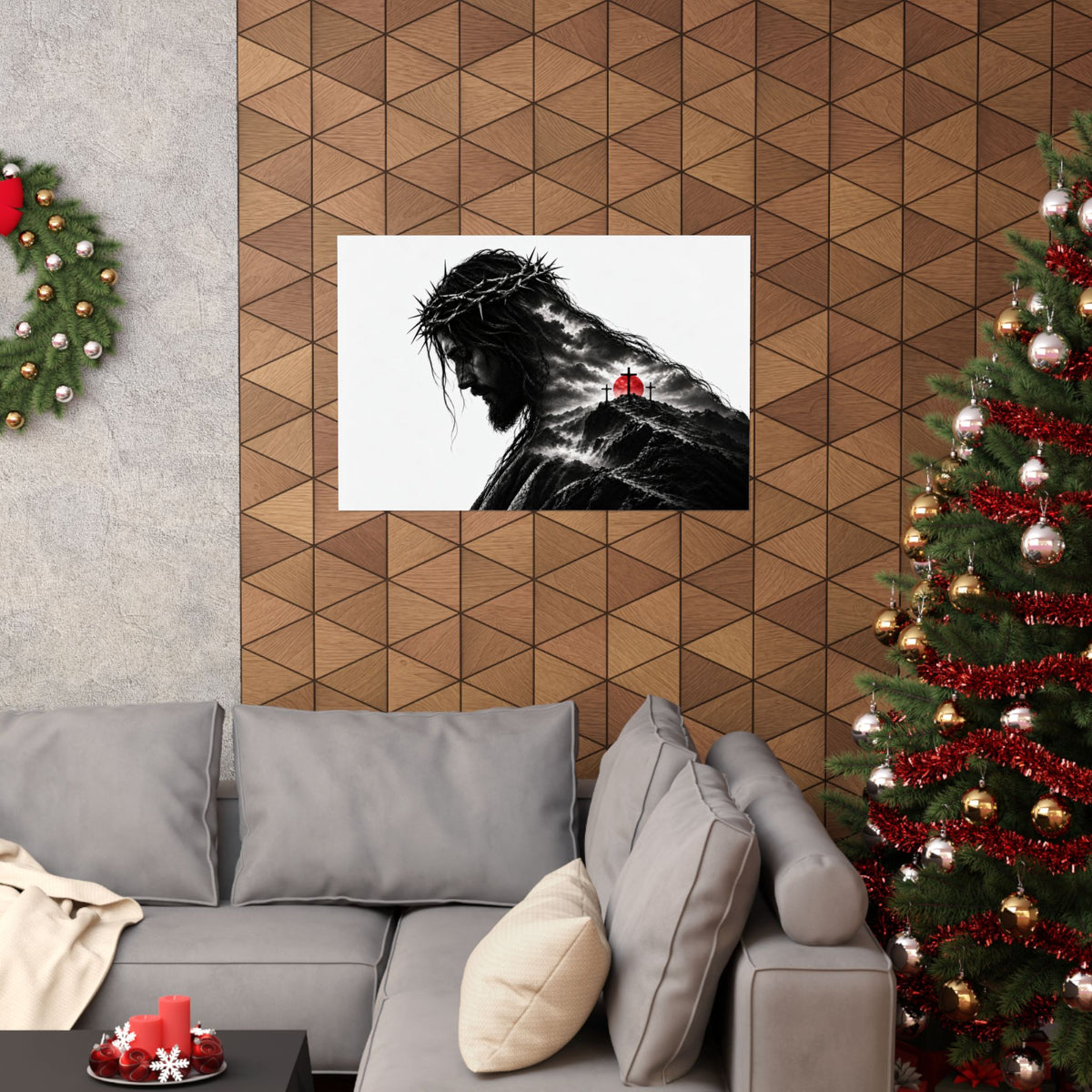 Three Crosses - Christian Wall Art | Matte Poster (Landscape)