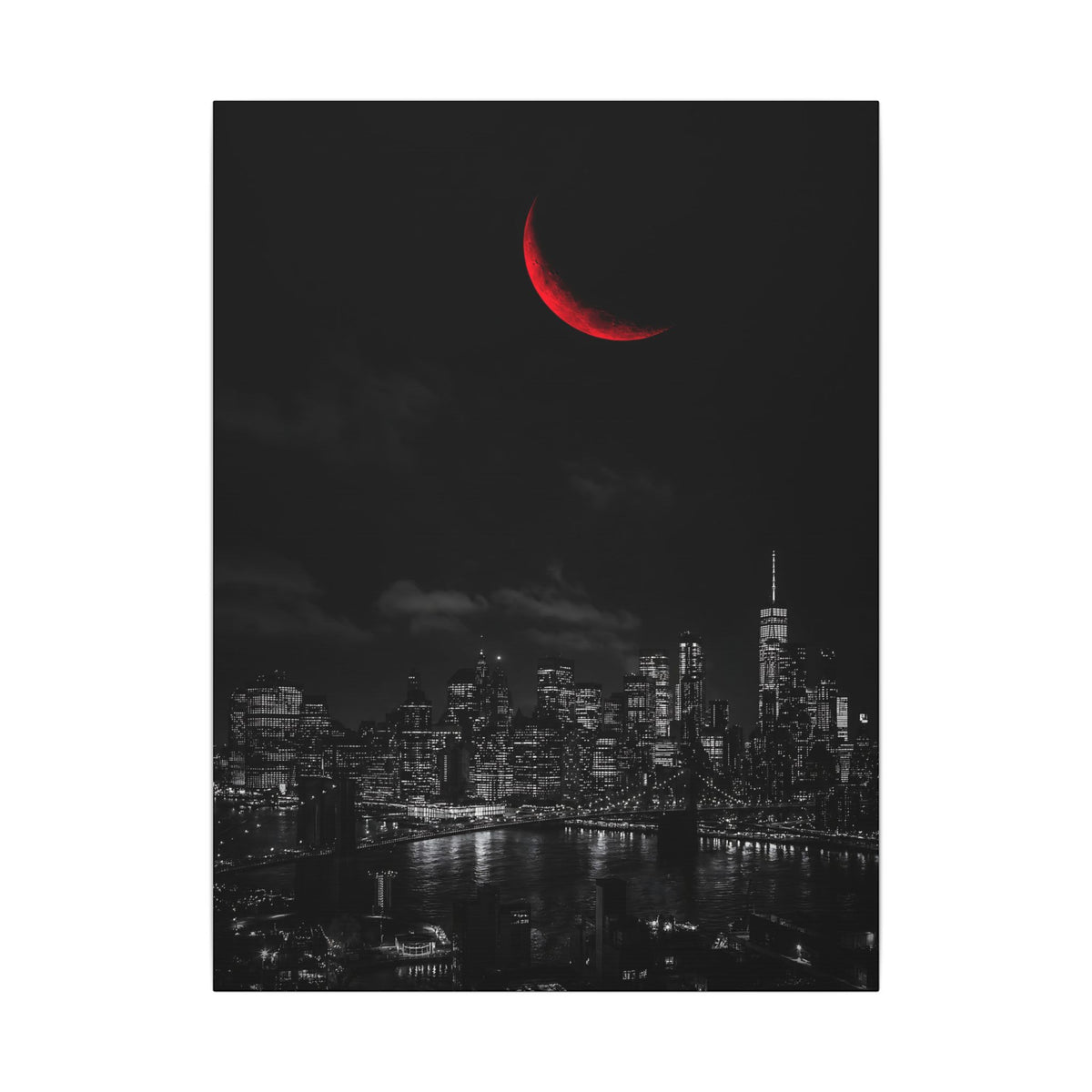 Red Crescent - Red Wall Decor | Canvas