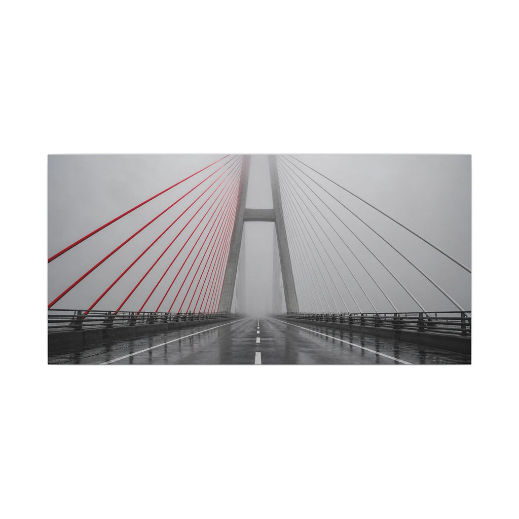 Span in Fog - Red and Black Wall Art | Canvas (Panoramic)