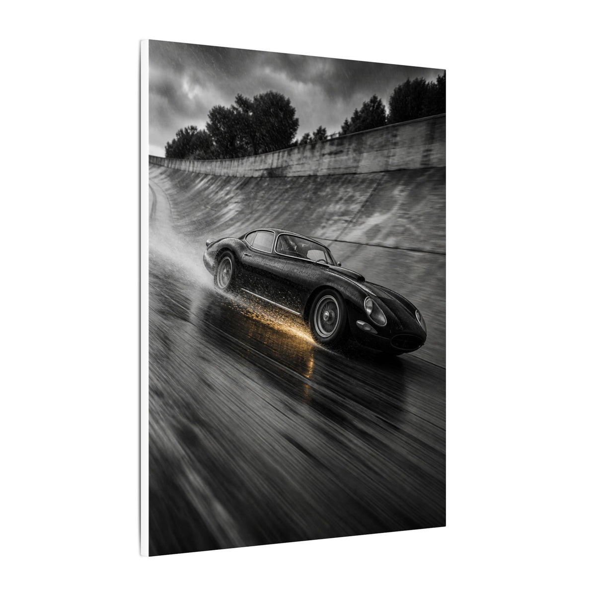Banked in the Rain - Race Car Wall Art | Canvas