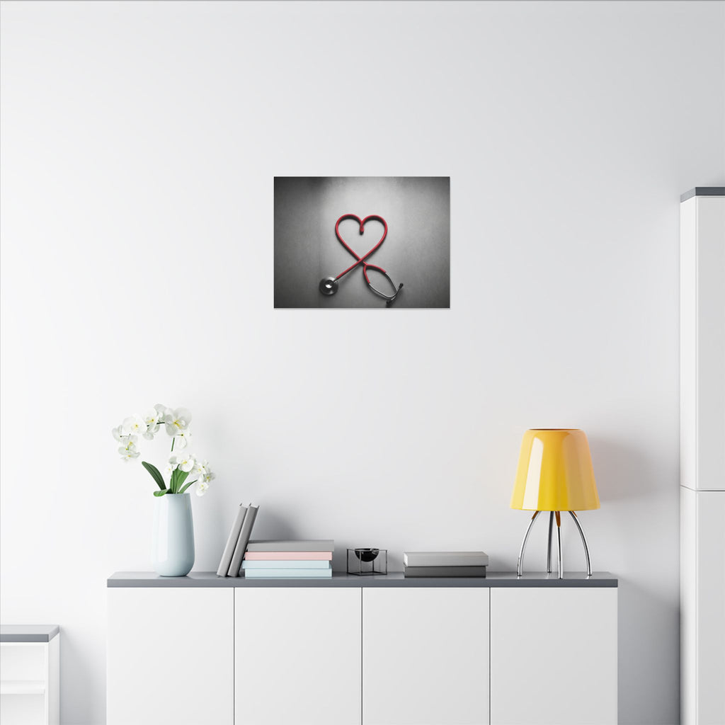 The Stethoscope Heart - Doctor's Office Wall Art | Canvas (Landscape)