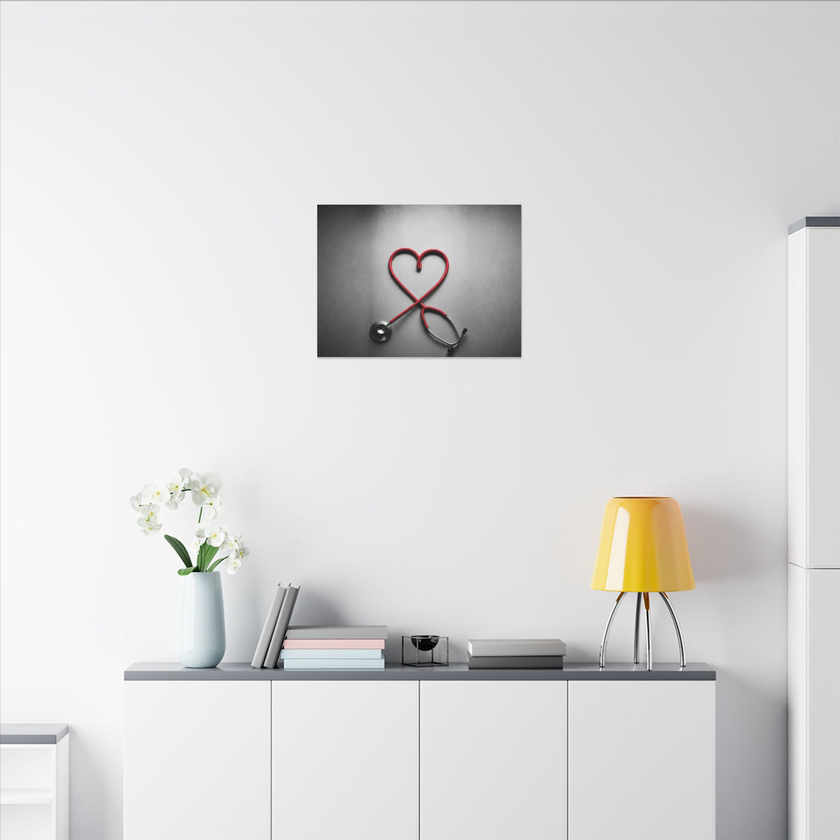 The Stethoscope Heart - Doctor's Office Wall Art | Canvas (Landscape)