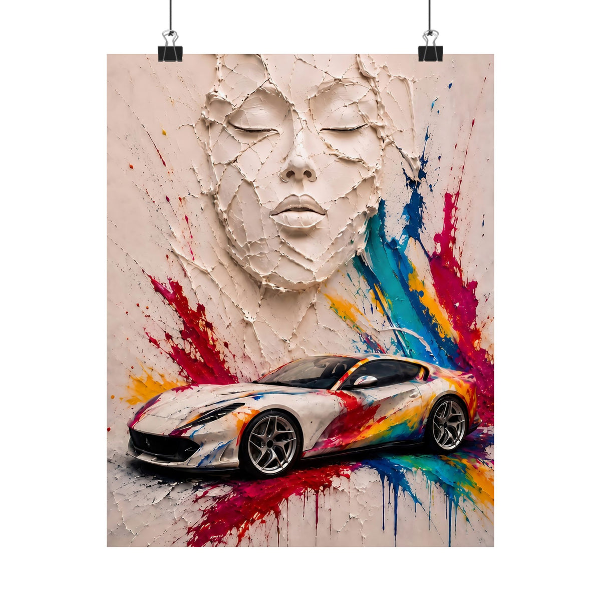 Full Throttle - Supercar Splash Art | Matte Poster