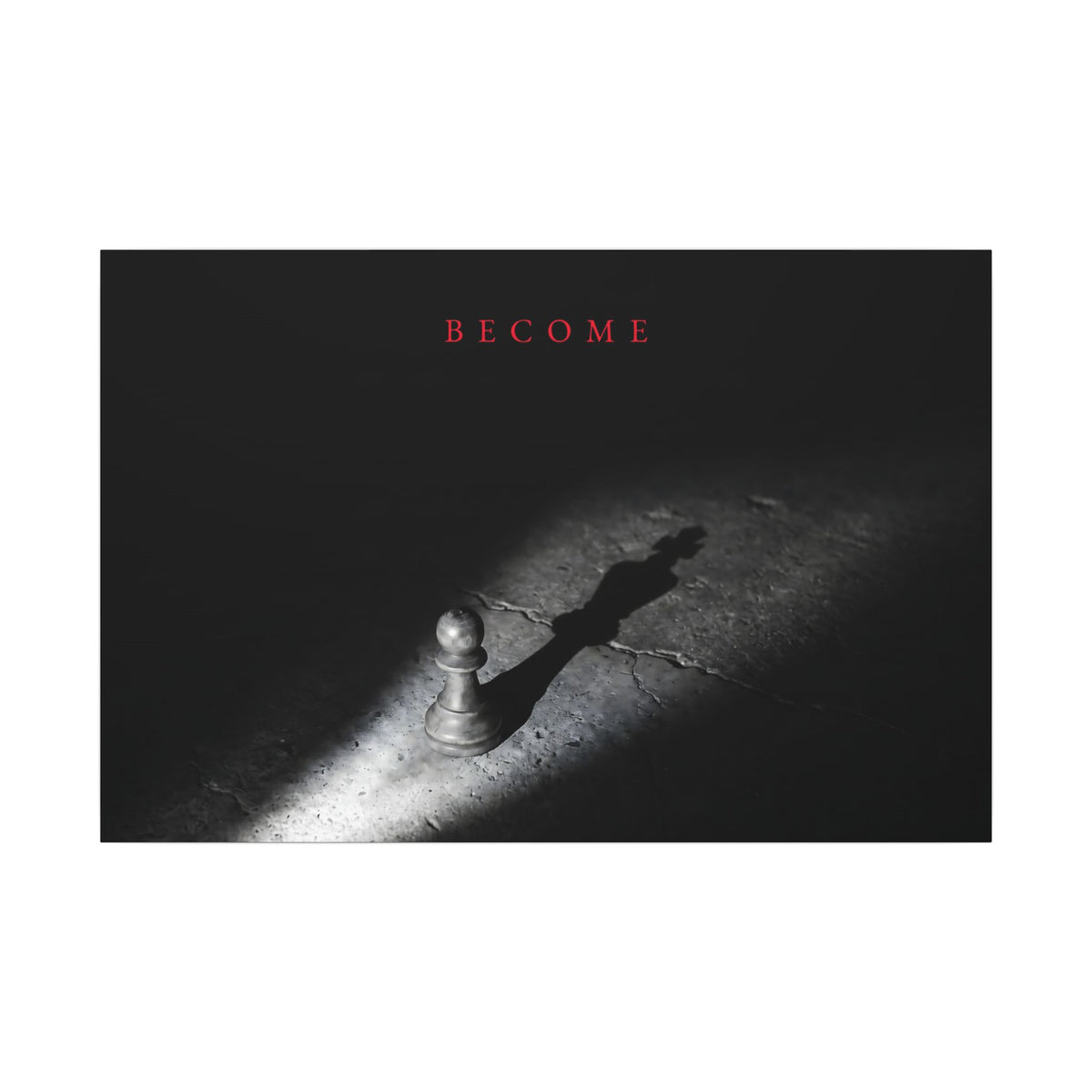 Become - Chess King Shadow Wall Art | Canvas (Landscape)