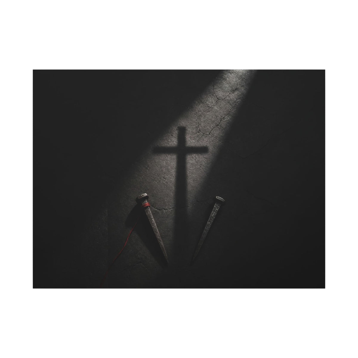 Nails and Shadow - Christian Wall Art | Canvas (Landscape)