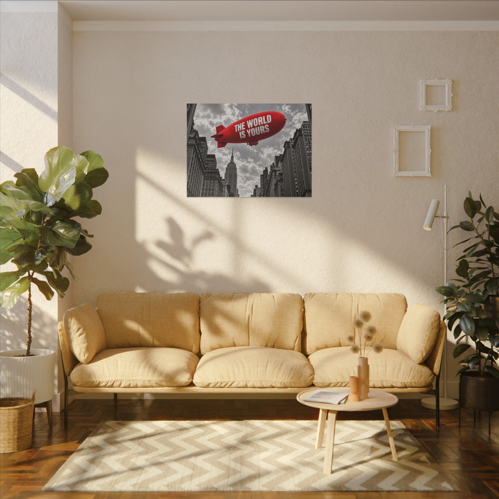 The World Is Yours Blimp - Office Wall Art | Canvas (Landscape)