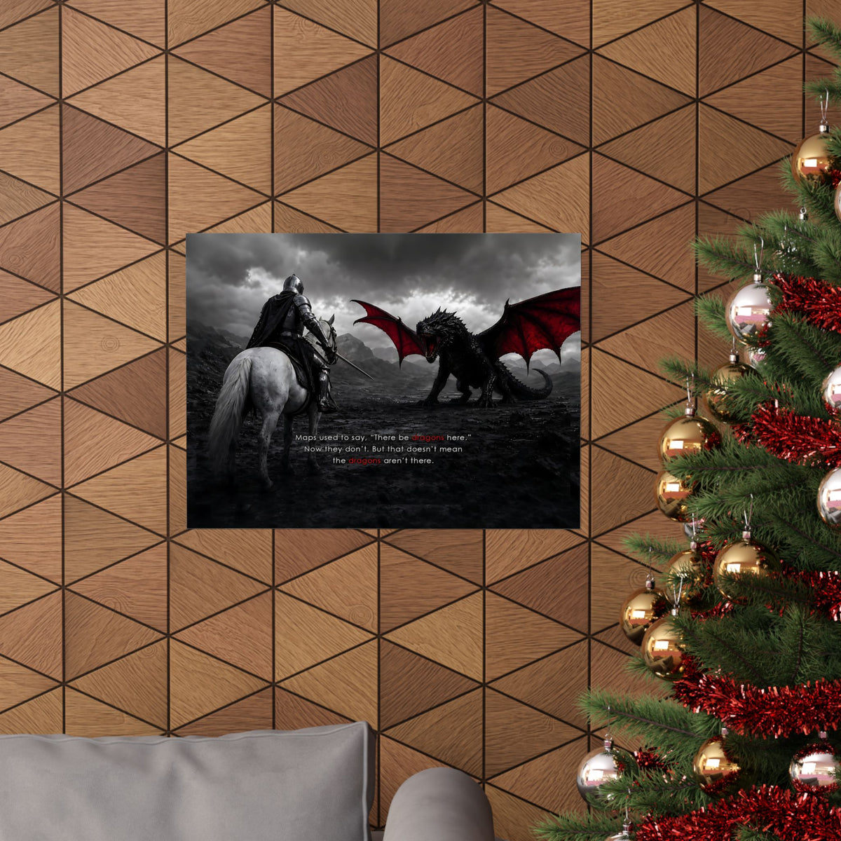 There Be Dragons - Man Cave Decor | Matte Poster (Landscape)