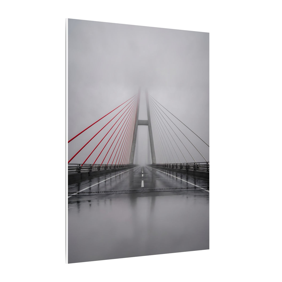 Span in Fog - Red Wall Decor | Canvas