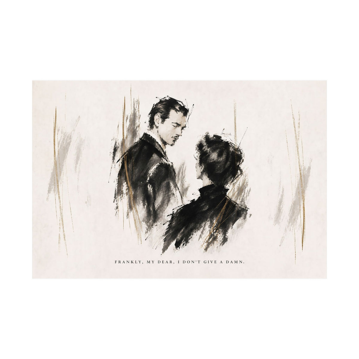 Frankly My Dear - Romantic Noir Wall Art | Matte Poster (Landscape)