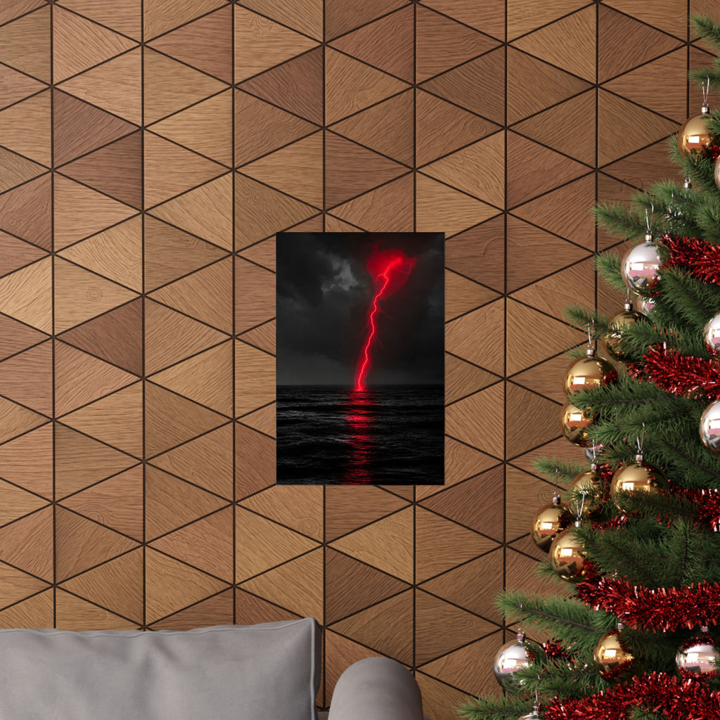 Red Strike - Red And Black Art | Matte Poster