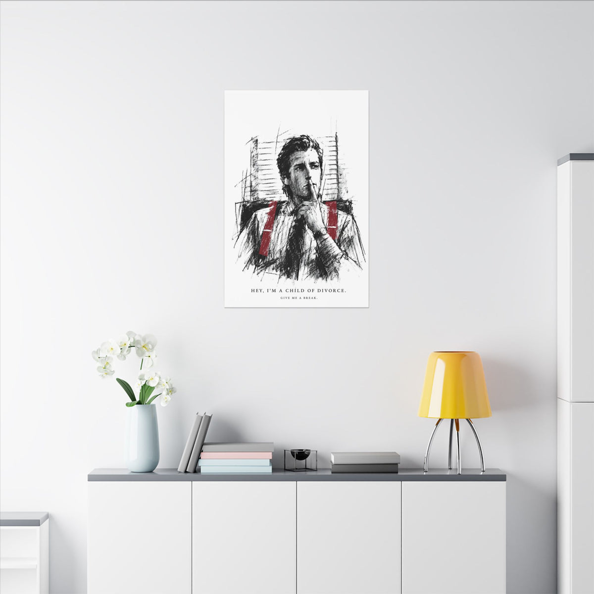Child of Divorce Sketch - Dark Office Wall Art | Canvas
