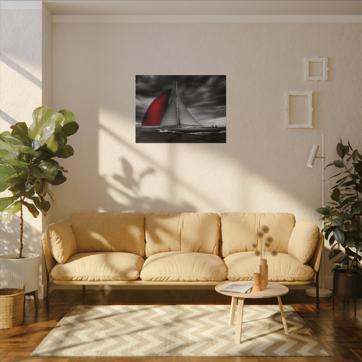 Red Sail - Large Wall Art for Bedroom | Canvas (Landscape)