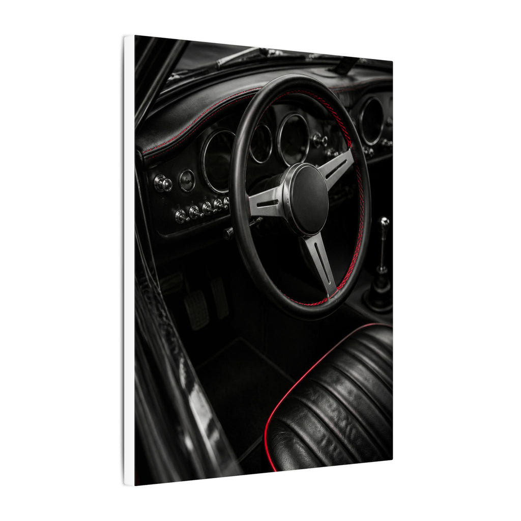 Red Stitch Cockpit - Classic Car Interior Wall Art | Canvas