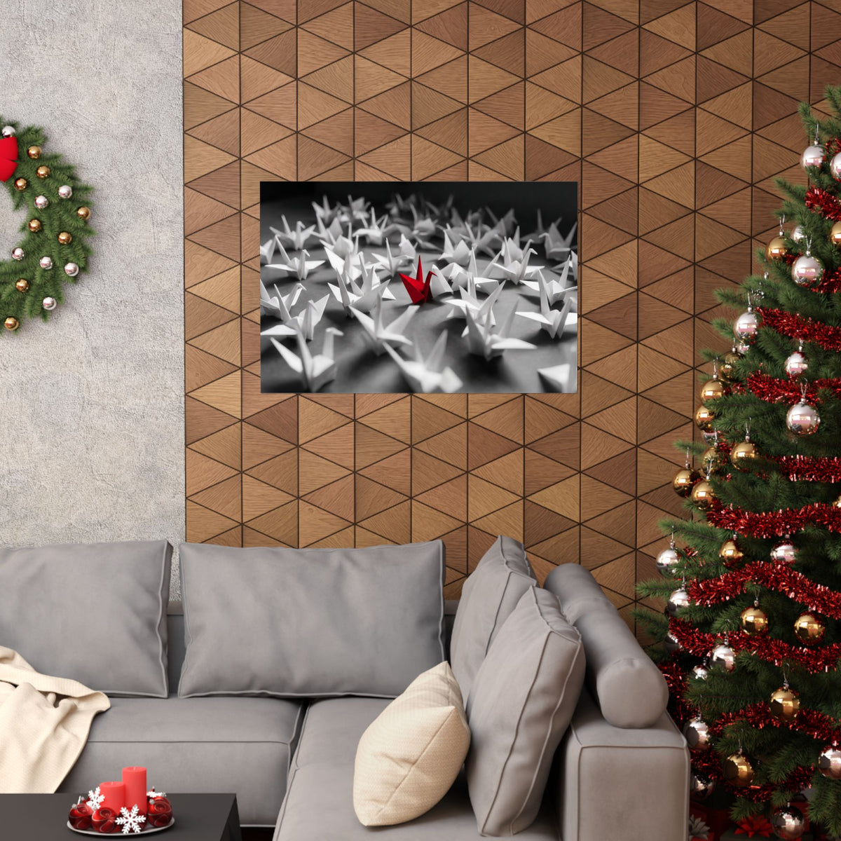 The Red Crane - Unique Wall Art For Office | Matte Poster (Landscape)