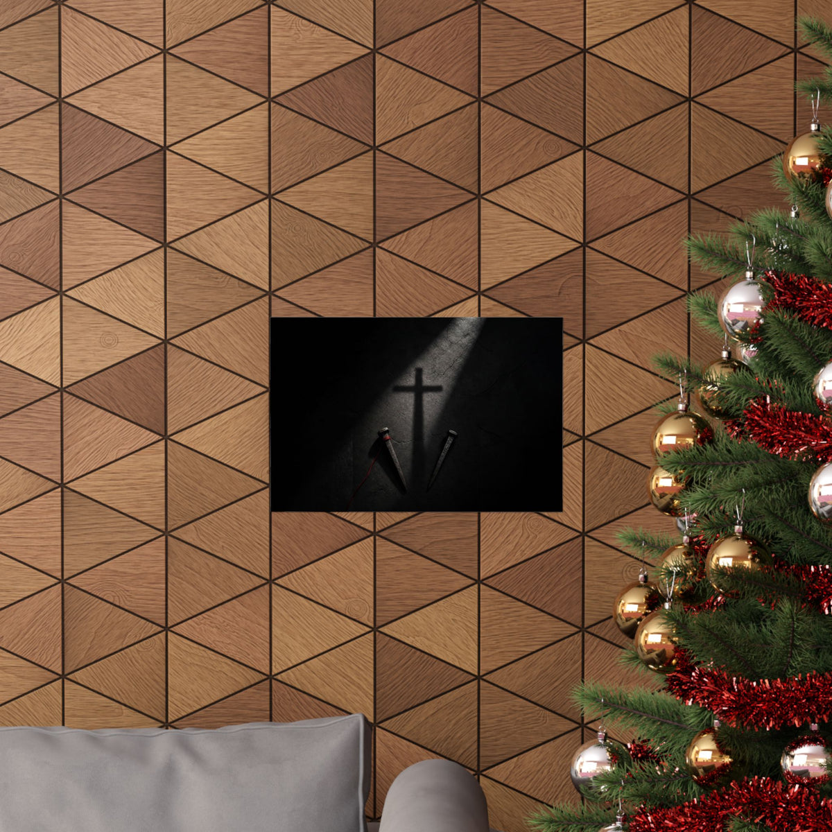 Nails and Shadow - Christian Wall Art | Matte Poster (Landscape)