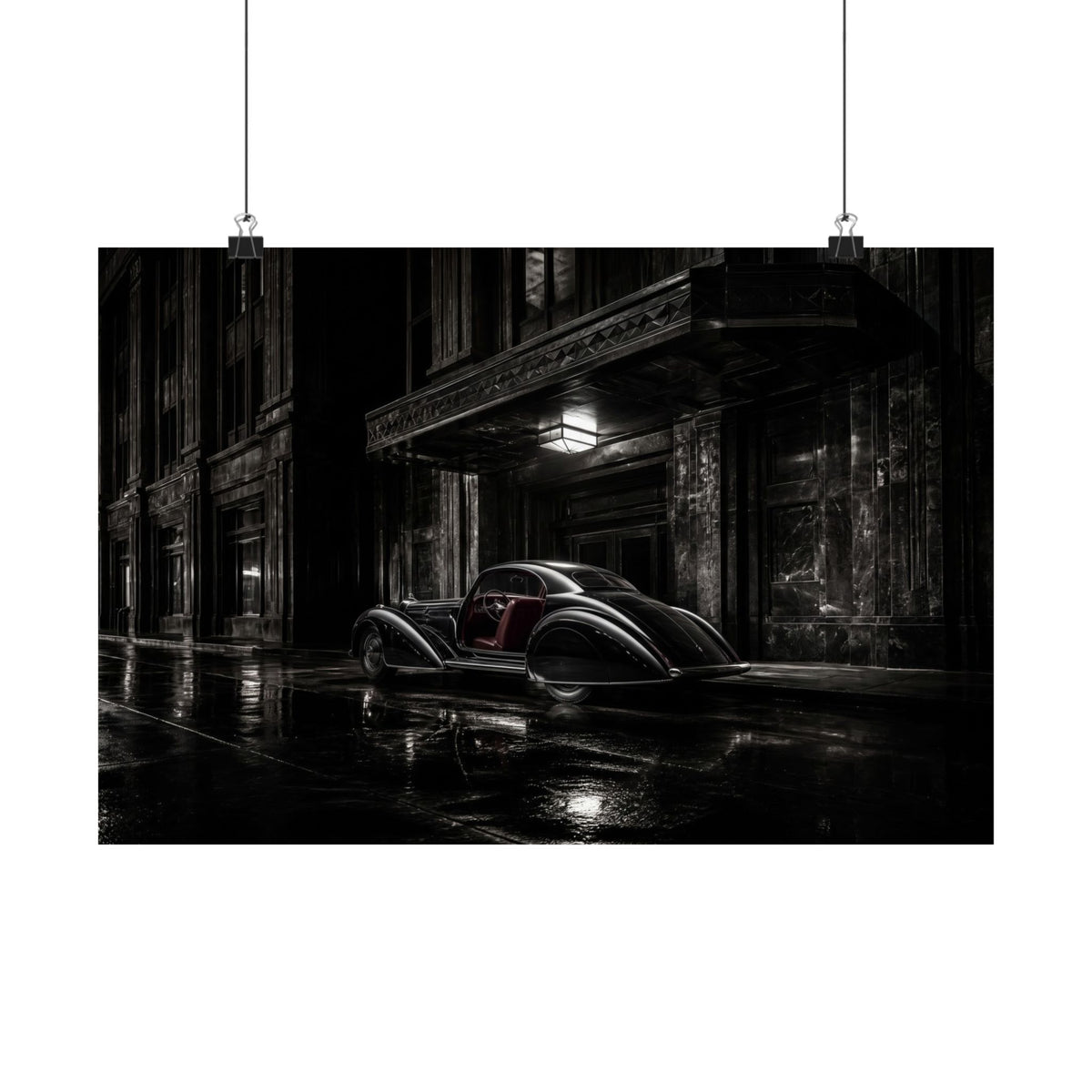 Art Deco Coupe - Art Deco Car Wall Art | Matte Poster (Landscape)