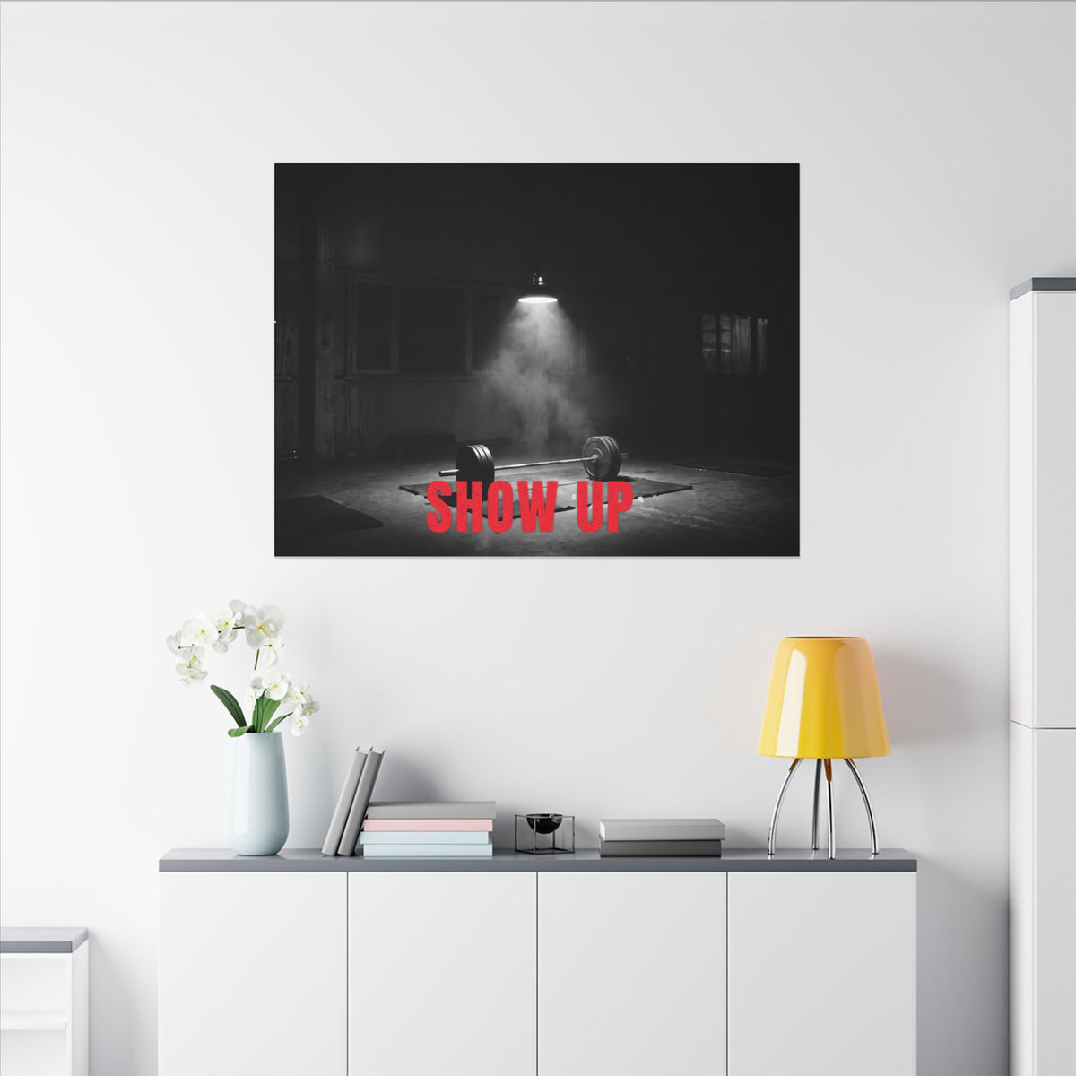 Show Up - Gym Wall Art | Canvas (Landscape)