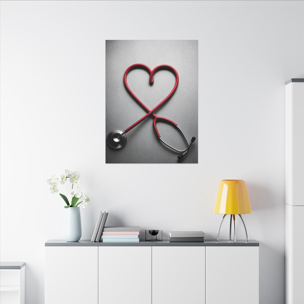 The Stethoscope Heart - Doctor's Office Wall Art | Canvas