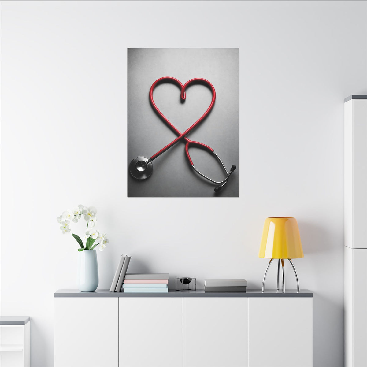 The Stethoscope Heart - Doctor's Office Wall Art | Canvas