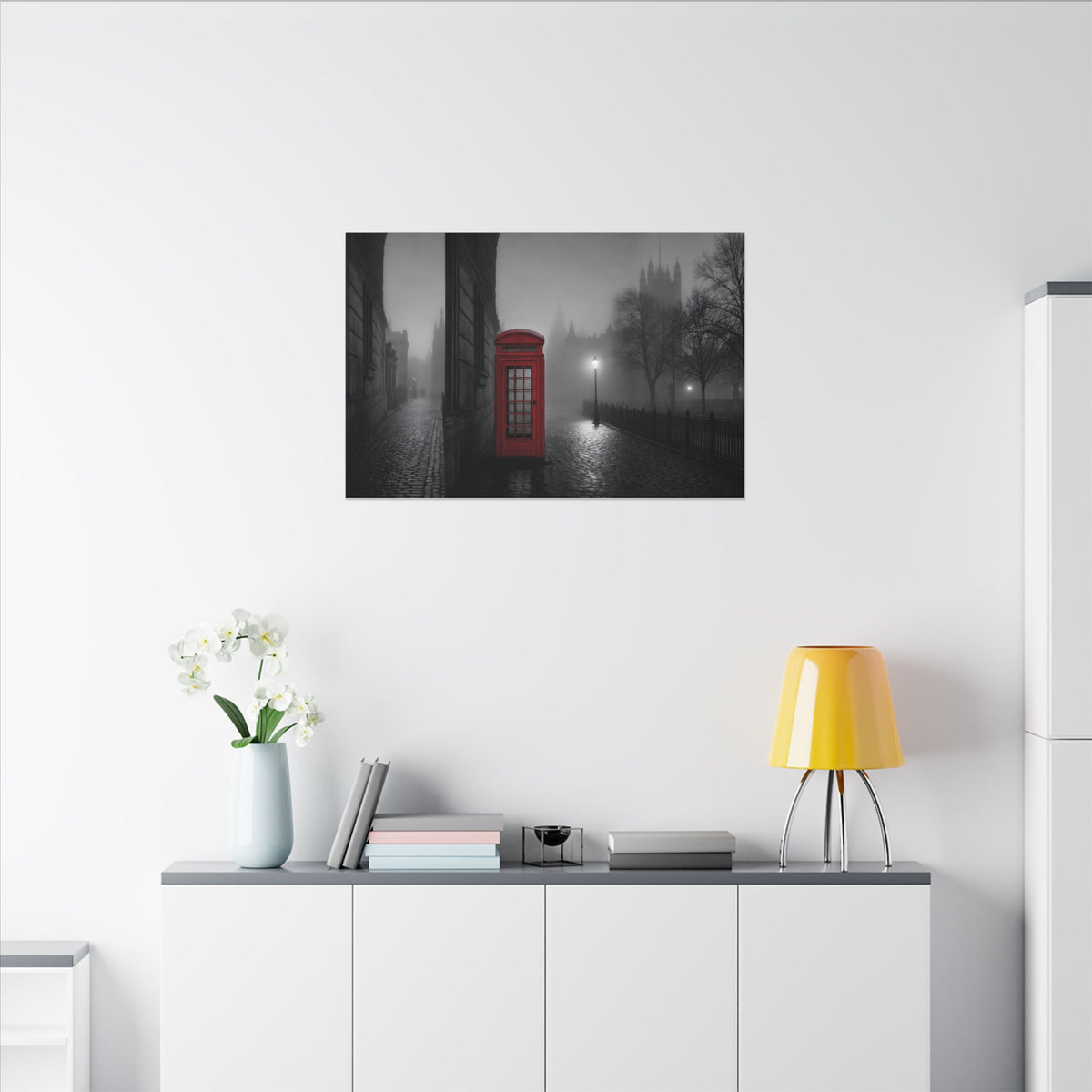 The Red Booth - Unique Office Art | Canvas (Landscape)