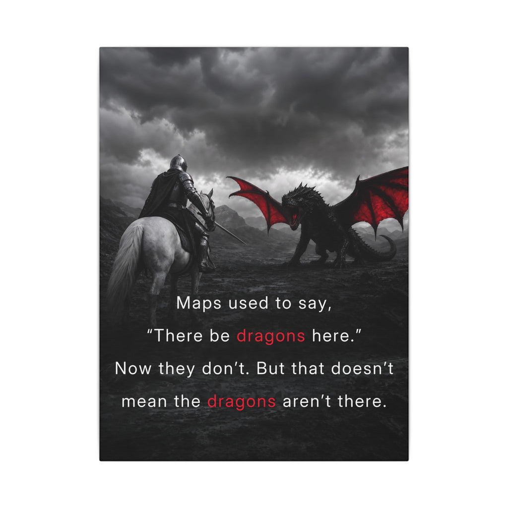 There Be Dragons - Man Cave Decor | Canvas