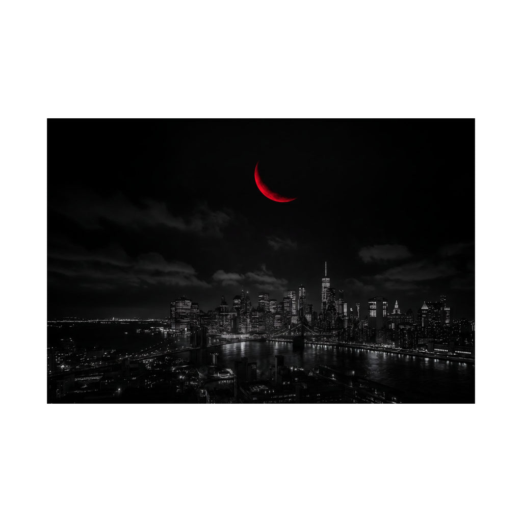 Red Crescent - Red Wall Decor | Matte Poster (Landscape)