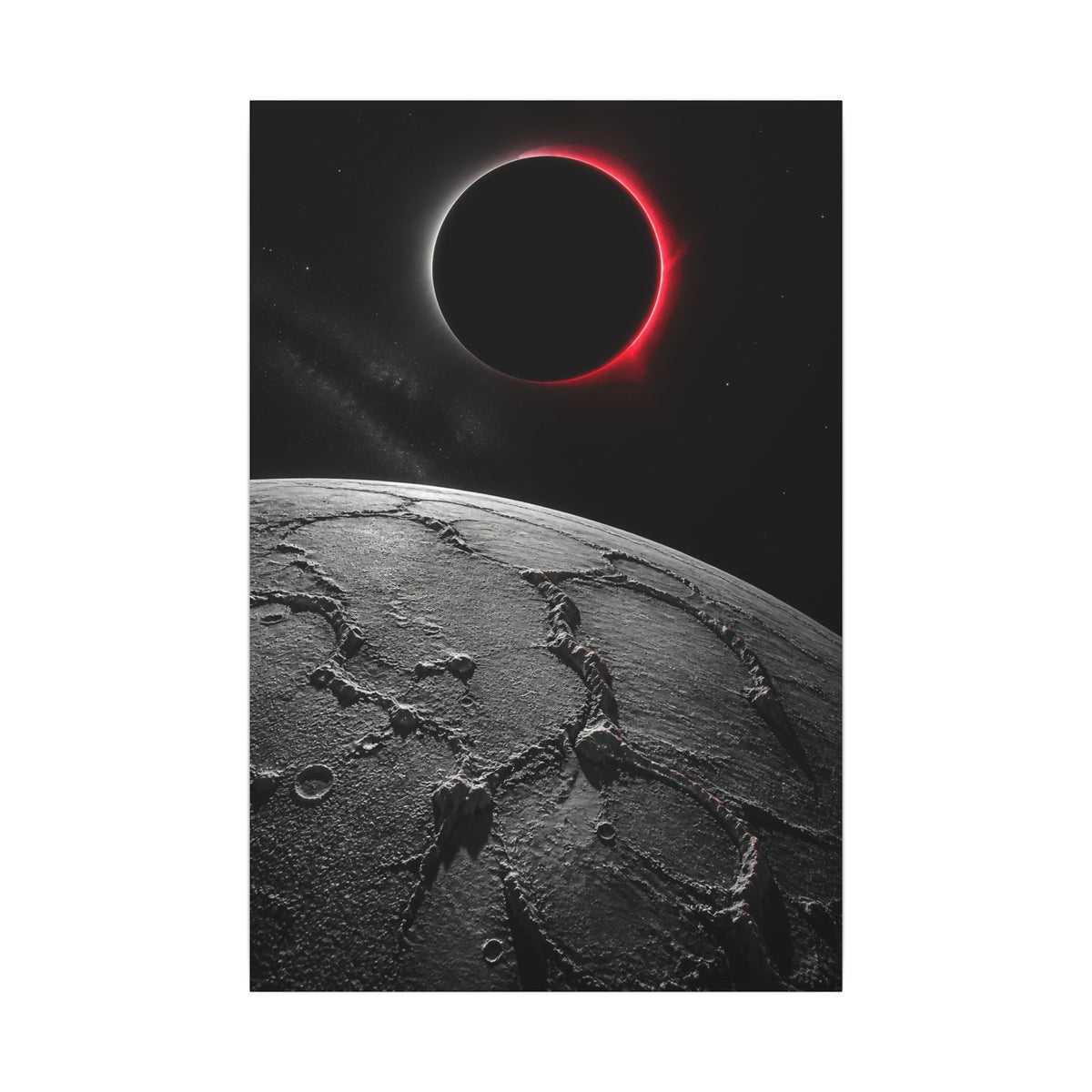 Red Eclipse - Moon Wall Art | Canvas