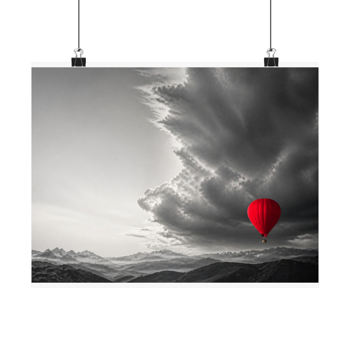 Red Balloon - Over the Bed Wall Art | Matte Poster (Landscape)