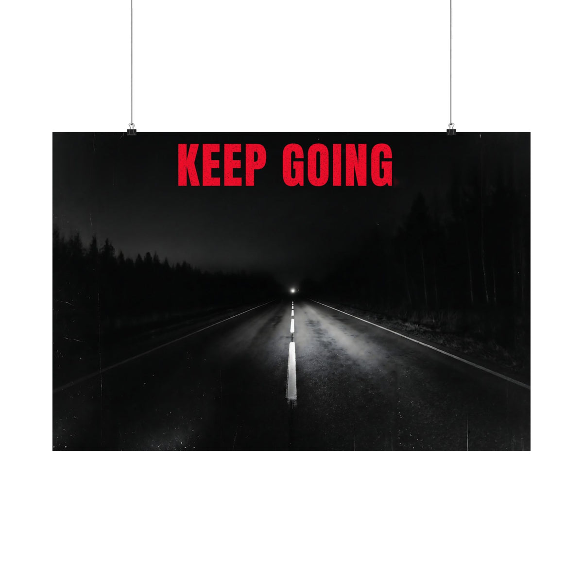The Extra Mile - Night Road Wall Art | Matte Poster (Landscape)