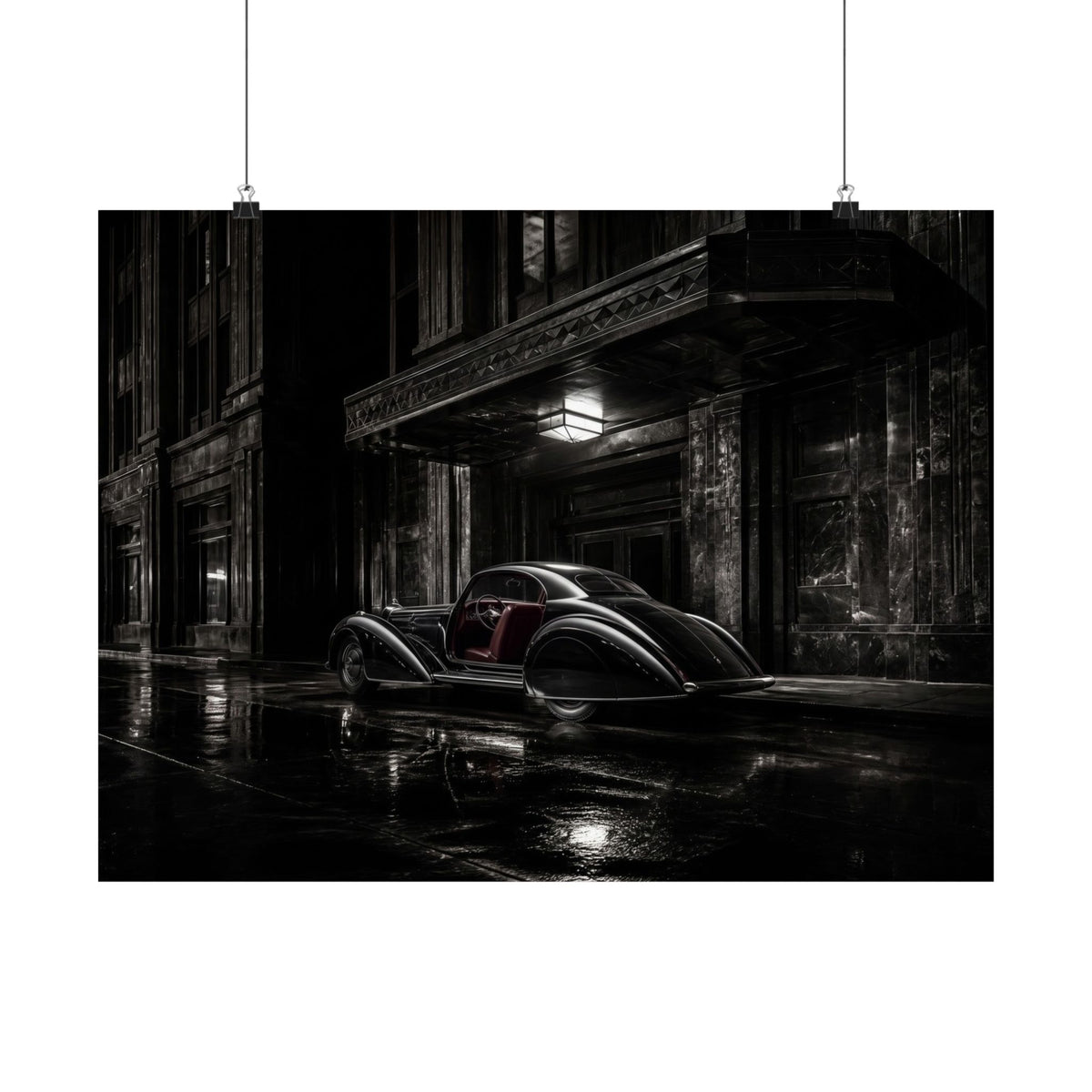 Art Deco Coupe - Art Deco Car Wall Art | Matte Poster (Landscape)