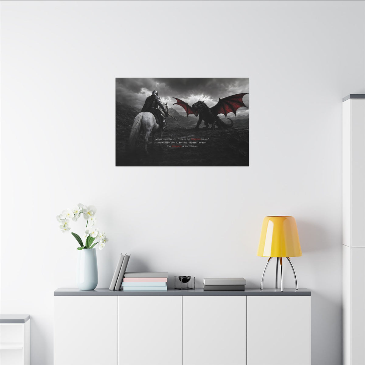 There Be Dragons - Man Cave Decor | Canvas (Landscape)