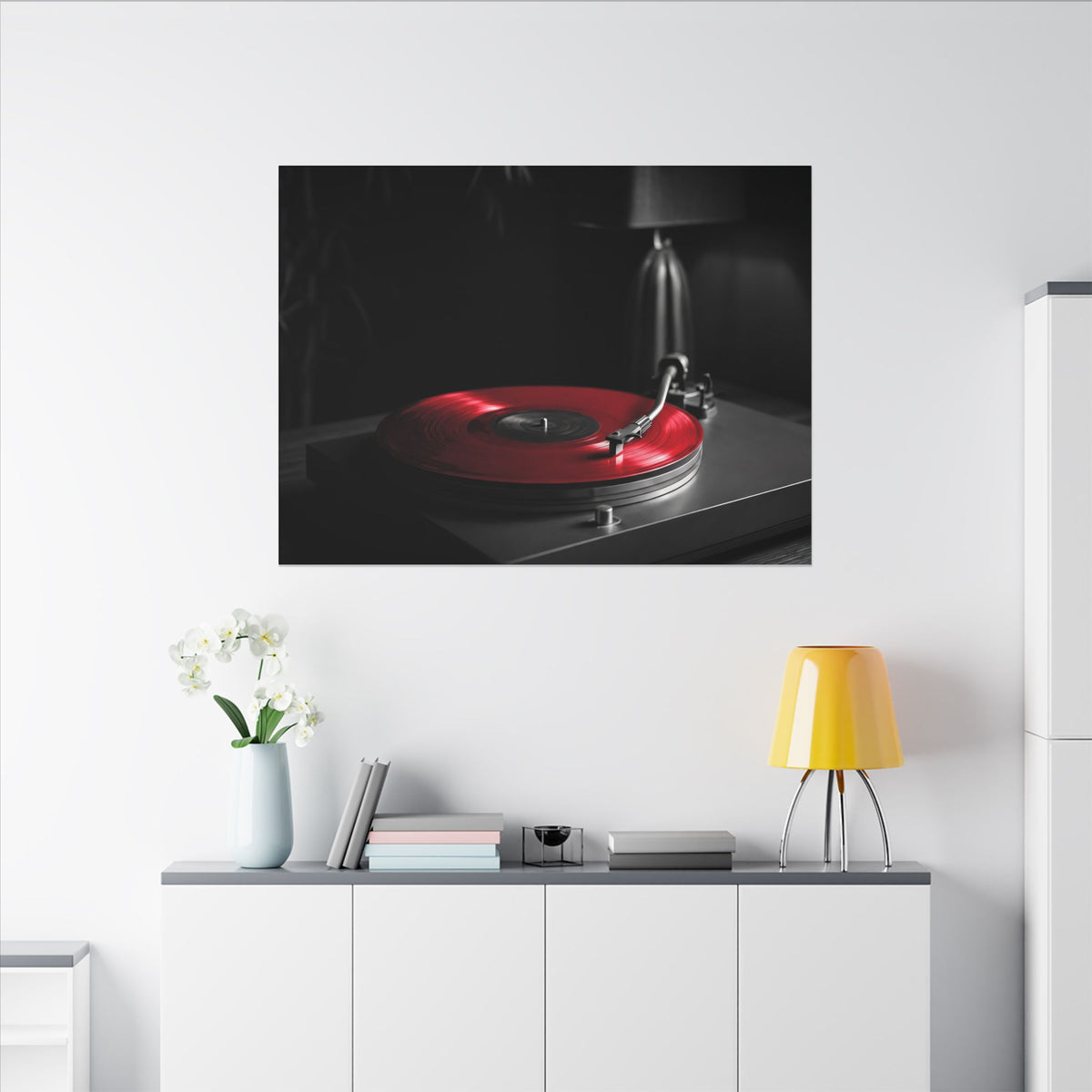 Red Vinyl - Mens Office Wall Art | Canvas (Landscape)
