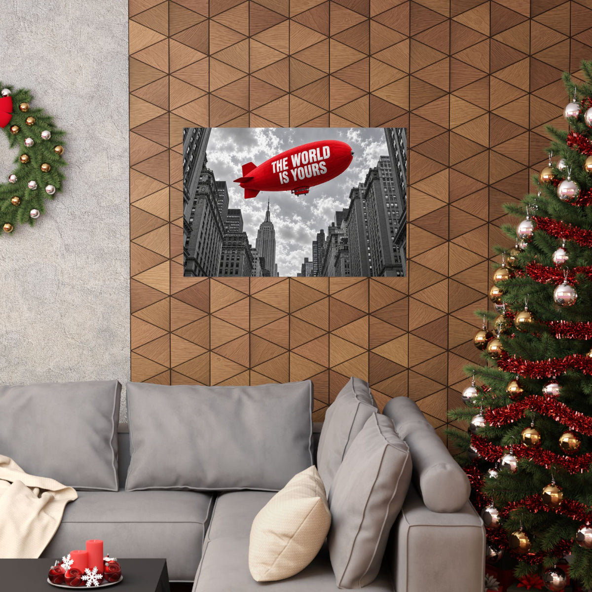 The World Is Yours Blimp - Office Wall Art | Matte Poster (Landscape)
