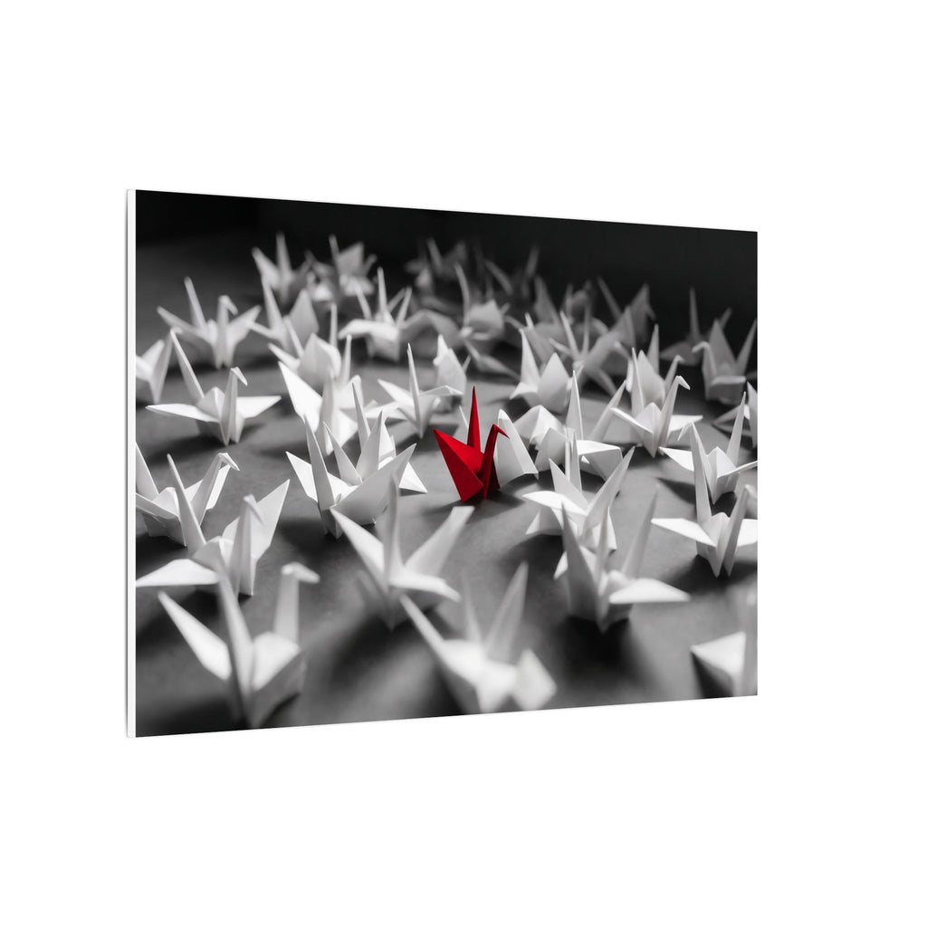 The Red Crane - Unique Wall Art For Office | Canvas (Landscape)