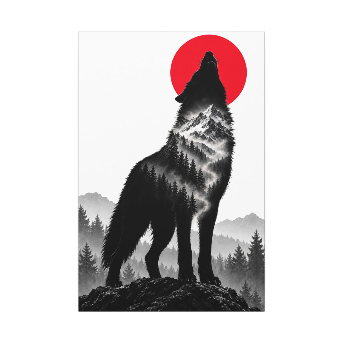 Howling Wolf - Dark Wall Art | Canvas