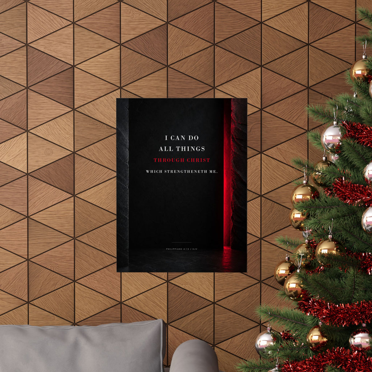All Things Through Christ - Philippians 4:13 Scripture Wall Art | Matte Poster